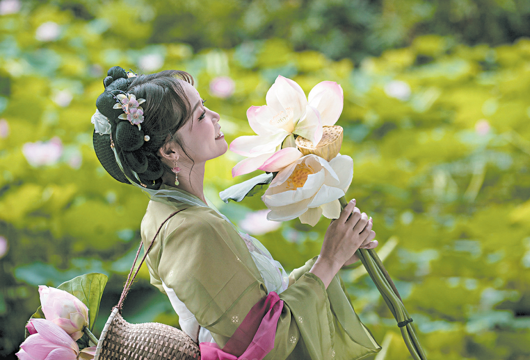 不追晴天光，阴天荷花人像更唯美
