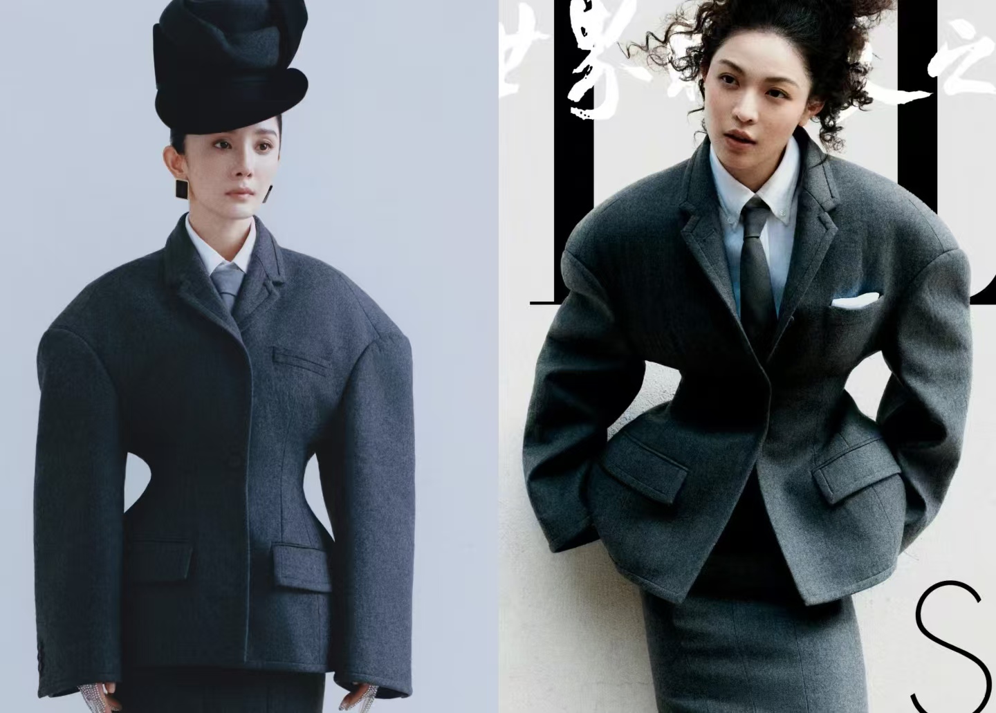 内娱顶刊撞衫名场面！杨幂钟楚曦同穿高定，冷飒女王 vs 油画美人谁赢了？