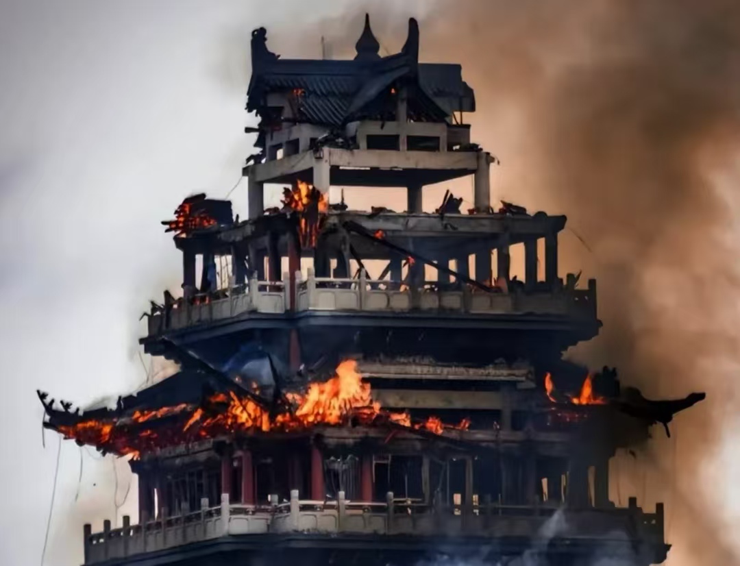 4A 景区仿古建筑付之一炬！游客上香不慎，安全防线在哪？