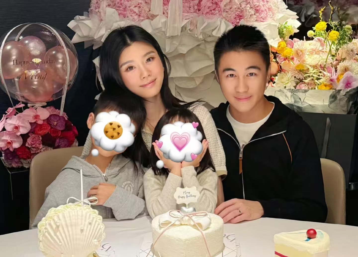 何猷君宠妻实锤！为奚梦瑶庆37岁生日，一家四口同框太好磕