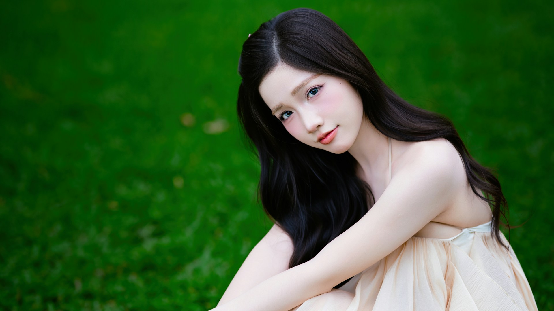 一眼沦陷❗️绿林里的清甜少女🥰，每一帧都像从童话里走出来🔥