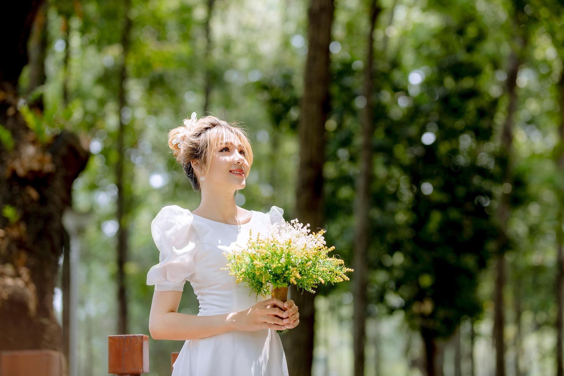 森系白裙｜法式少女写真｜森林氛围感大片