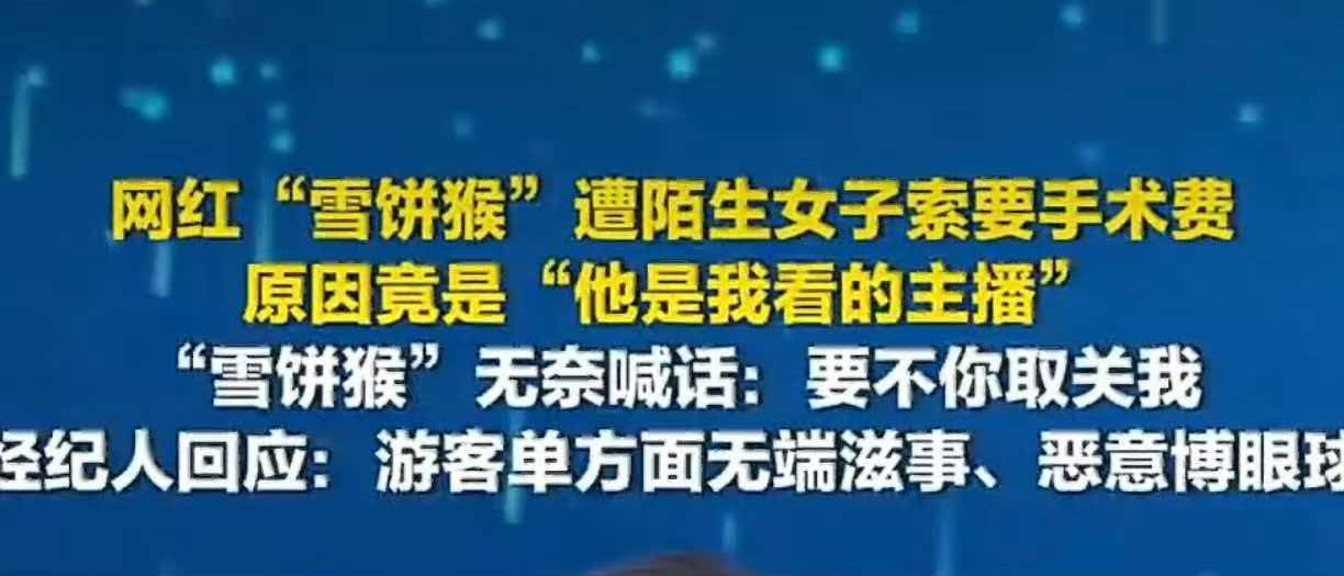 离谱出圈！雪饼猴直播遭跨省女子索要流产手术费，奇葩理由看懵全网